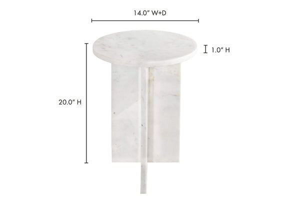 PJ-1021-18 Grace Accent Table White Marble