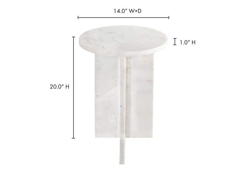 PJ-1021-18 Grace Accent Table White Marble