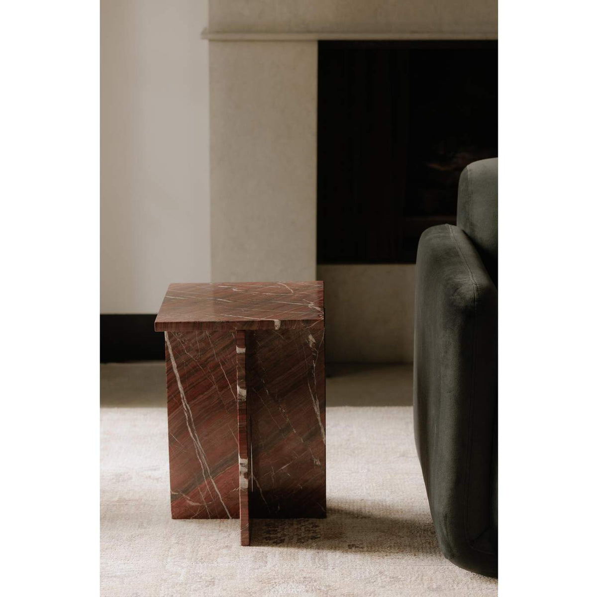 PJ-1024-06 Blair Accent Table Rosso Levanto Marble