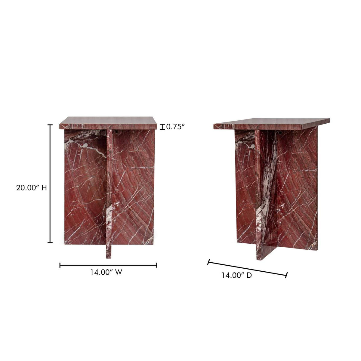 PJ-1024-06 Blair Accent Table Rosso Levanto Marble