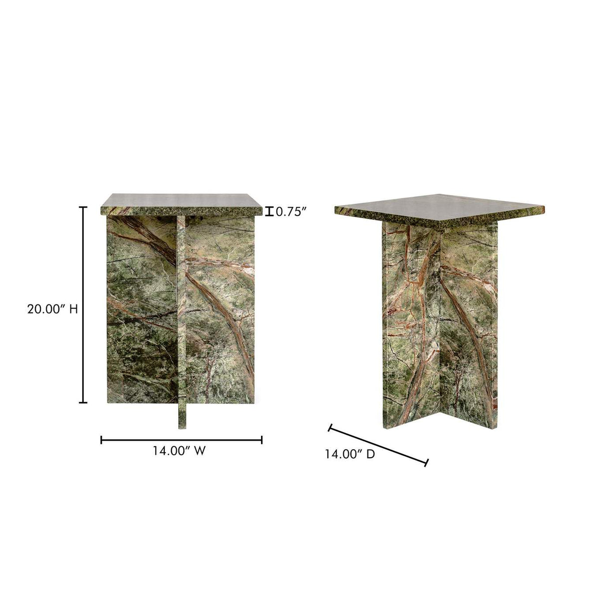 PJ-1024-27 Blair Accent Table Rainforest Green Marble