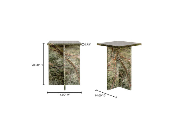 PJ-1024-27 Blair Accent Table Rainforest Green Marble