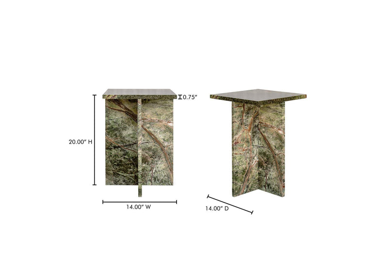 PJ-1024-27 Blair Accent Table Rainforest Green Marble