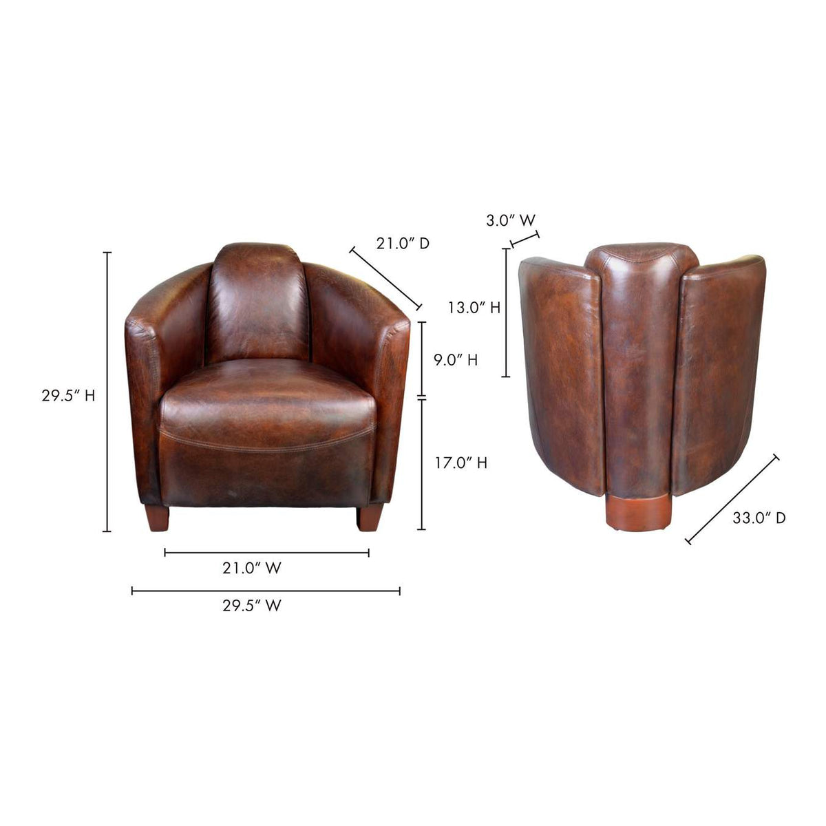 PK-1000-20 Salzburg Club Chair Dark Brown Leather