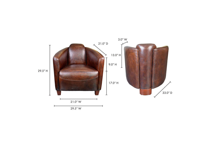 PK-1000-20 Salzburg Club Chair Dark Brown Leather