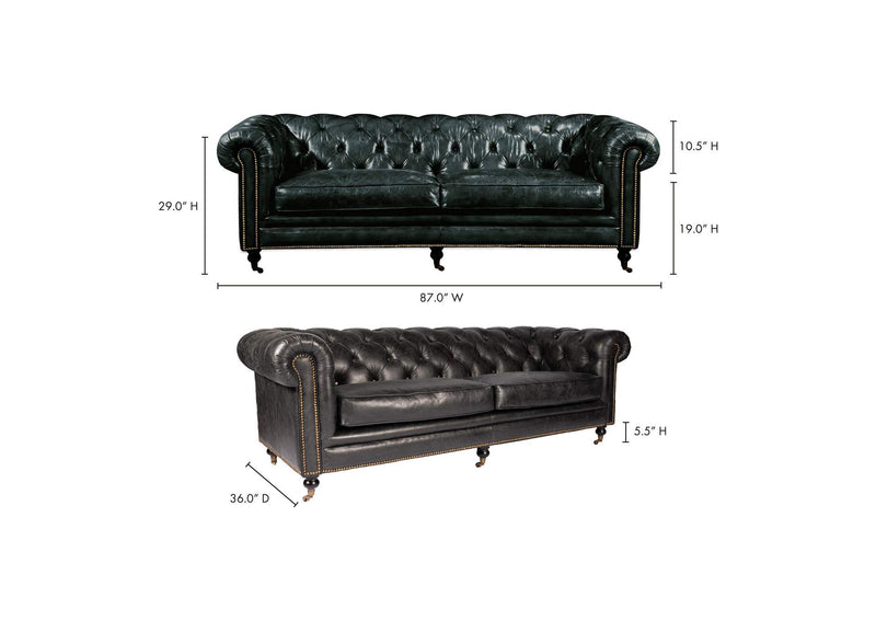 PK-1007-02 Birmingham Sofa Black Leather