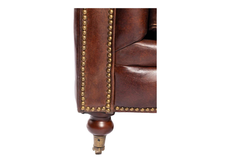 PK-1007-20 Birmingham Sofa Dark Brown Leather