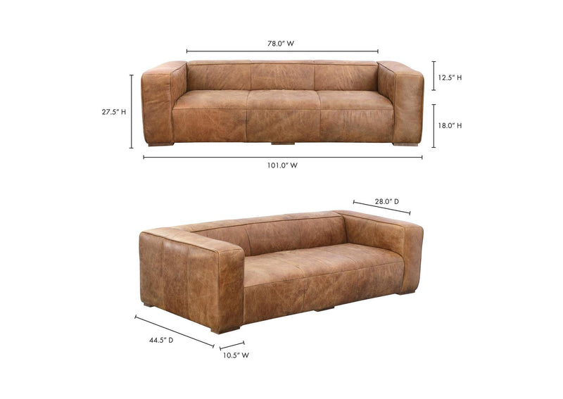 PK-1008-14 Bolton Sofa Open Road Brown Leather