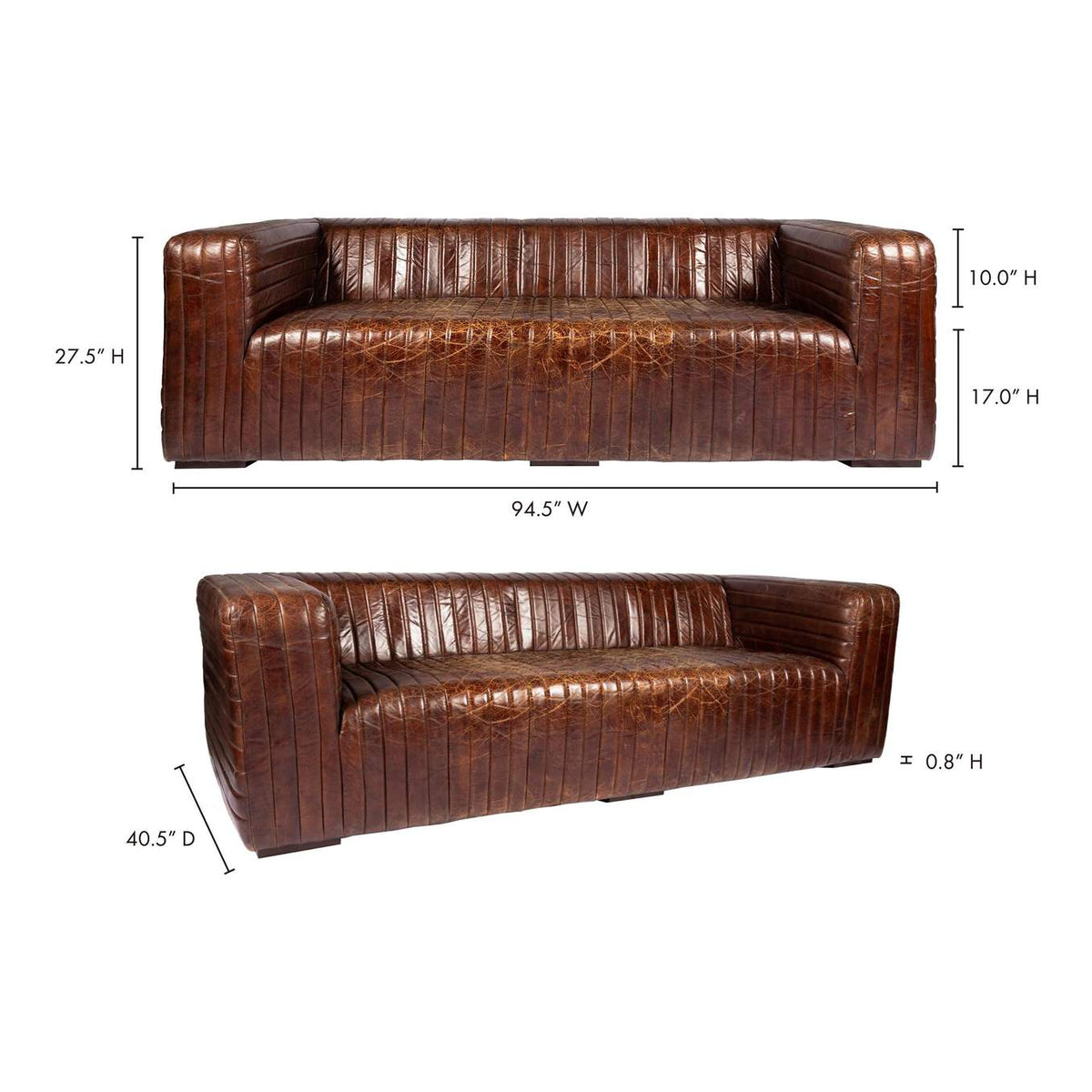 PK-1009-20 Castle Sofa Dark Brown