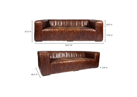 PK-1009-20 Castle Sofa Dark Brown