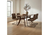 PK-1043-03 Ansel Dining Chair Grazed Brown Leather - Set Of Two