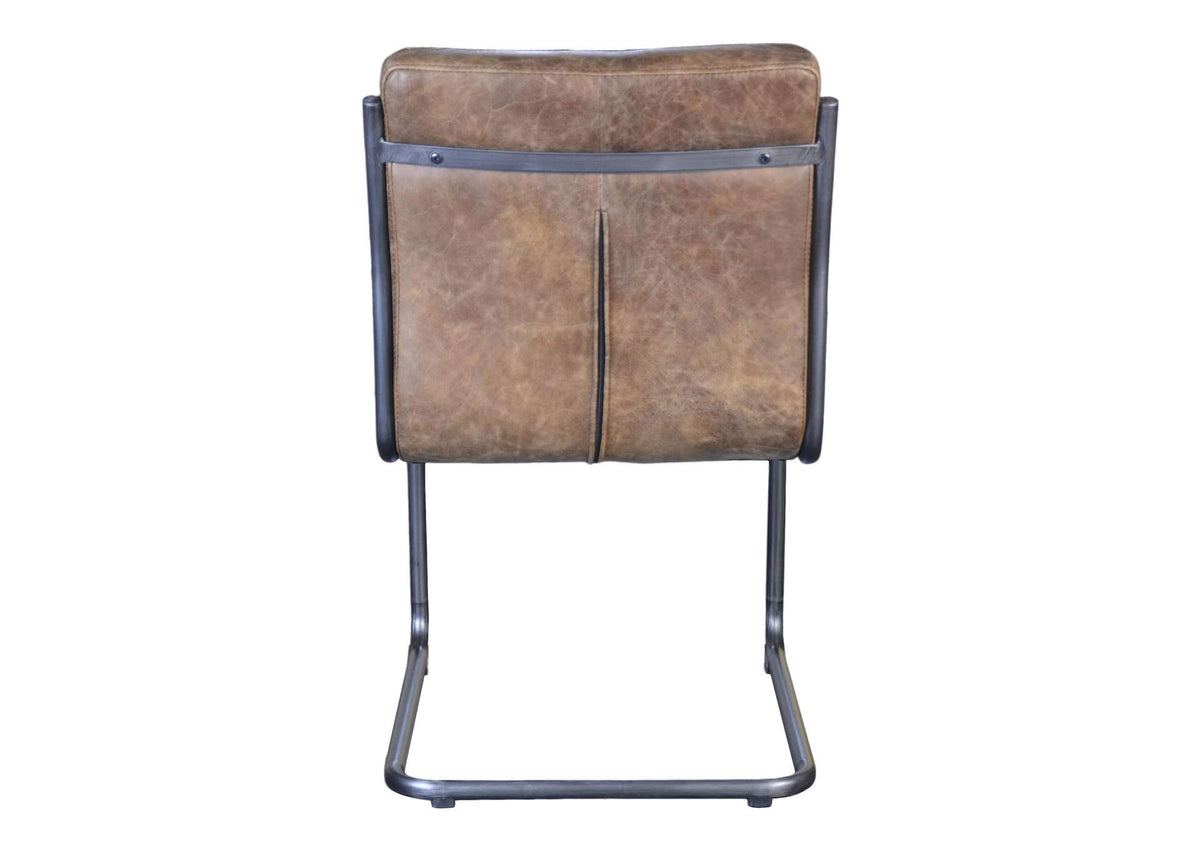 PK-1043-03 Ansel Dining Chair Grazed Brown Leather - Set Of Two