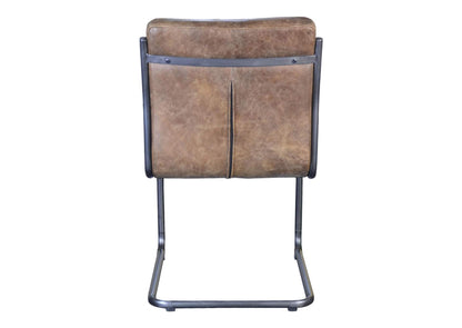PK-1043-03 Ansel Dining Chair Grazed Brown Leather - Set Of Two
