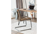 PK-1043-03 Ansel Dining Chair Grazed Brown Leather - Set Of Two