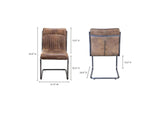 PK-1043-03 Ansel Dining Chair Grazed Brown Leather - Set Of Two