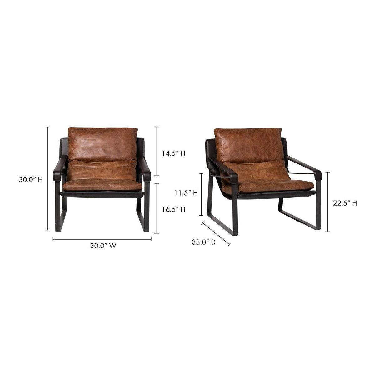 PK-1044-14 Connor Club Chair Open Road Brown Leather