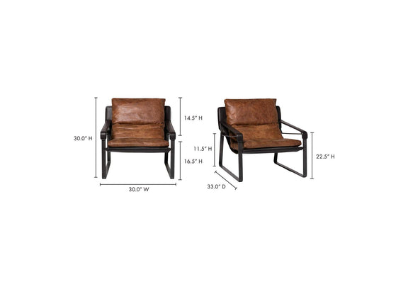 PK-1044-14 Connor Club Chair Open Road Brown Leather
