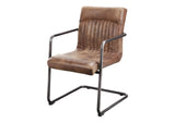 PK-1052-03 Ansel Arm Chair Grazed Brown Leather - Set Of Two