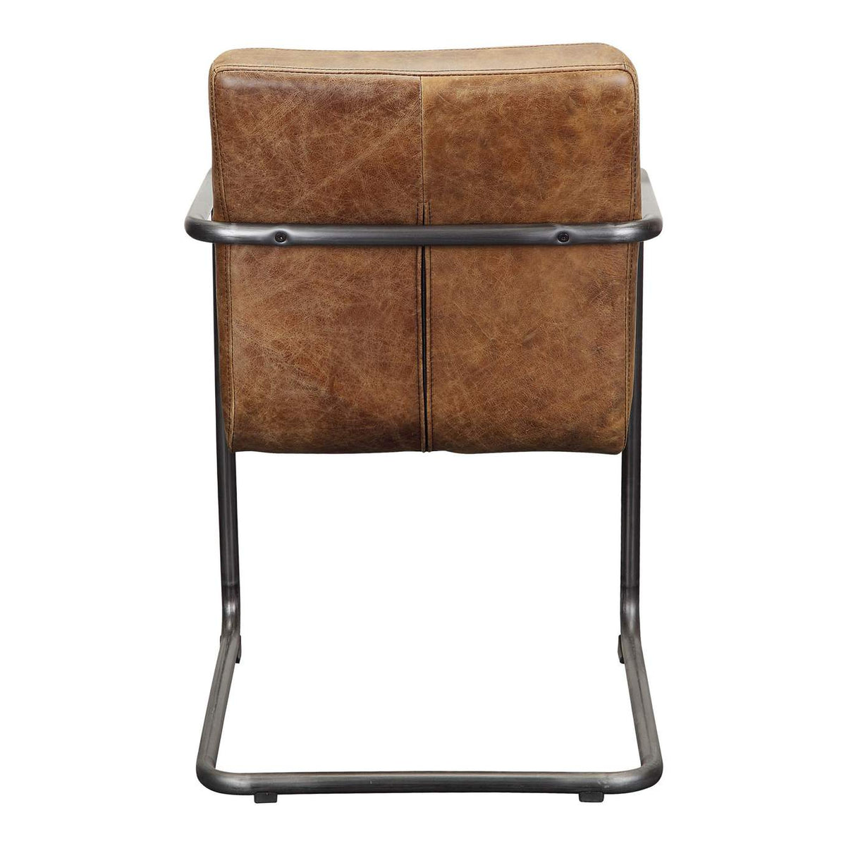 PK-1052-03 Ansel Arm Chair Grazed Brown Leather - Set Of Two