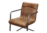 PK-1052-03 Ansel Arm Chair Grazed Brown Leather - Set Of Two
