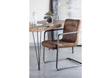 PK-1052-03 Ansel Arm Chair Grazed Brown Leather - Set Of Two