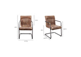PK-1052-03 Ansel Arm Chair Grazed Brown Leather - Set Of Two