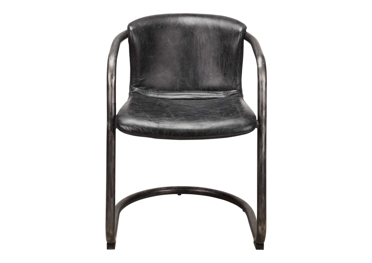 PK-1059-02 Freeman Dining Chair Onyx Black Leather - Set Of Two