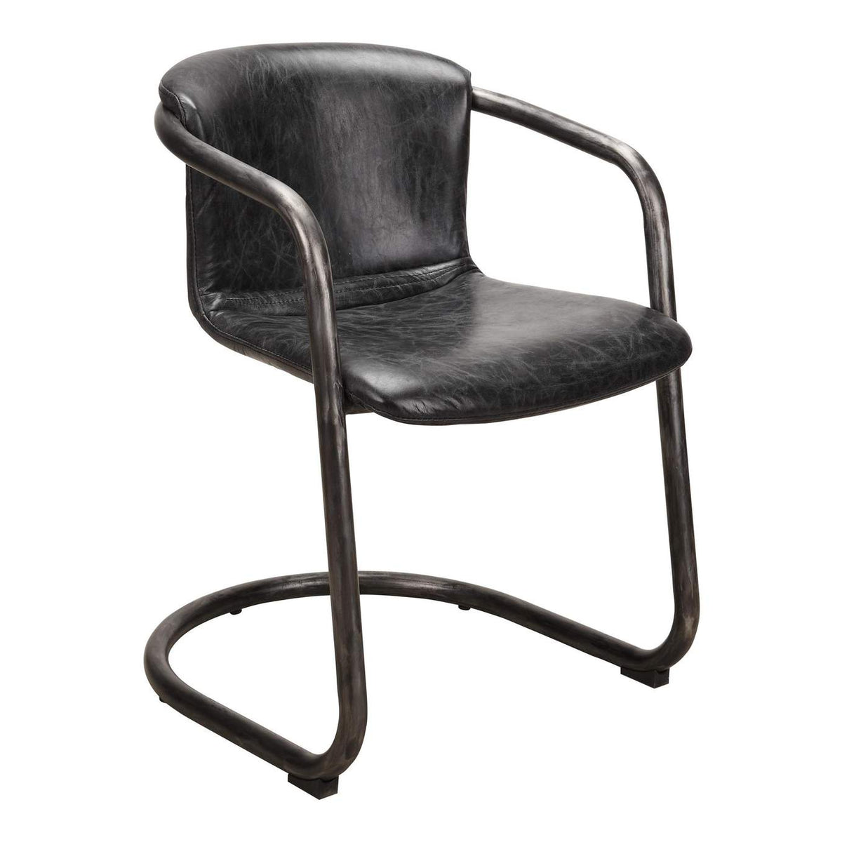 PK-1059-02 Freeman Dining Chair Onyx Black Leather - Set Of Two
