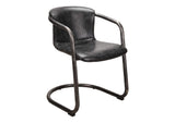 PK-1059-02 Freeman Dining Chair Onyx Black Leather - Set Of Two