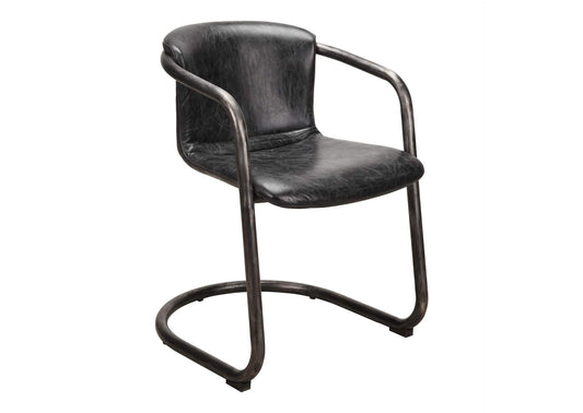 PK-1059-02 Freeman Dining Chair Onyx Black Leather - Set Of Two