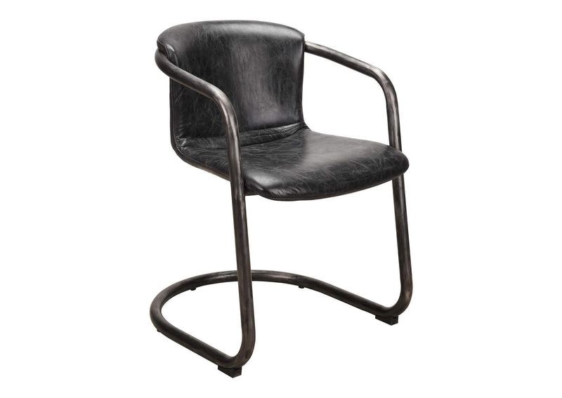 PK-1059-02 Freeman Dining Chair Onyx Black Leather - Set Of Two