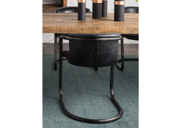 PK-1059-02 Freeman Dining Chair Onyx Black Leather - Set Of Two