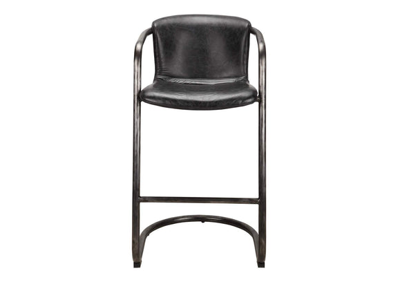 PK-1060-02 Freeman Barstool Onyx Black Leather - Set Of Two