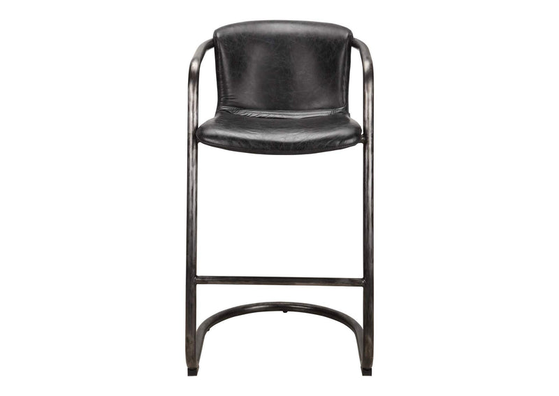 PK-1060-02 Freeman Barstool Onyx Black Leather - Set Of Two