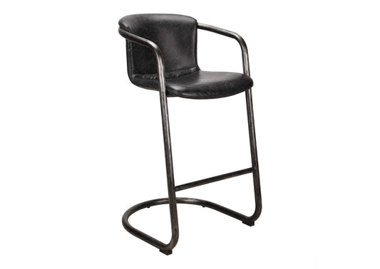 PK-1060-02 Freeman Barstool Onyx Black Leather - Set Of Two