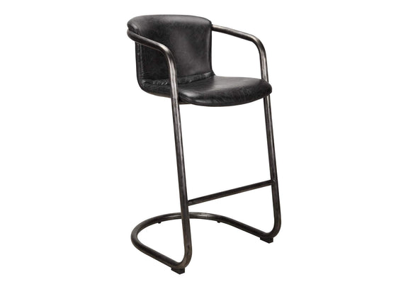 PK-1060-02 Freeman Barstool Onyx Black Leather - Set Of Two