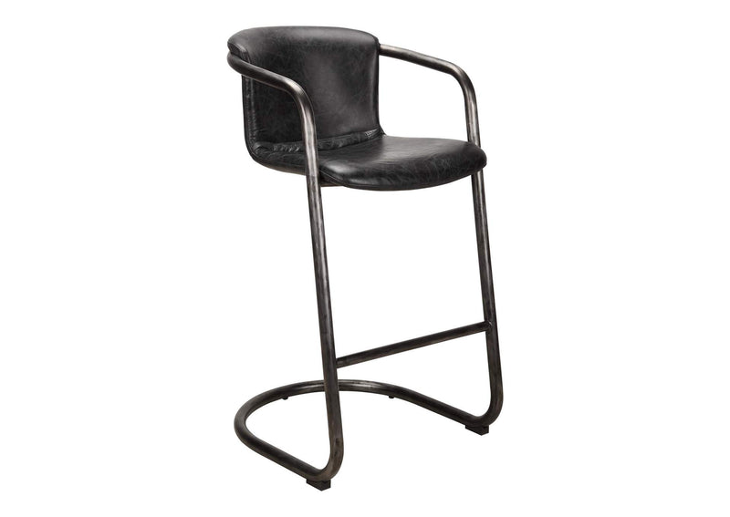 PK-1060-02 Freeman Barstool Onyx Black Leather - Set Of Two