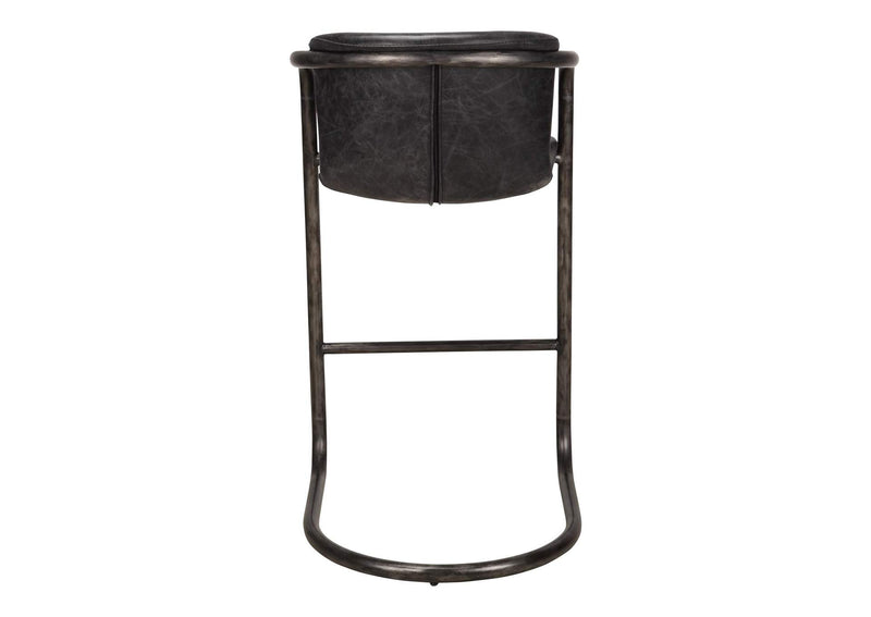 PK-1060-02 Freeman Barstool Onyx Black Leather - Set Of Two