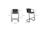 PK-1060-02 Freeman Barstool Onyx Black Leather - Set Of Two