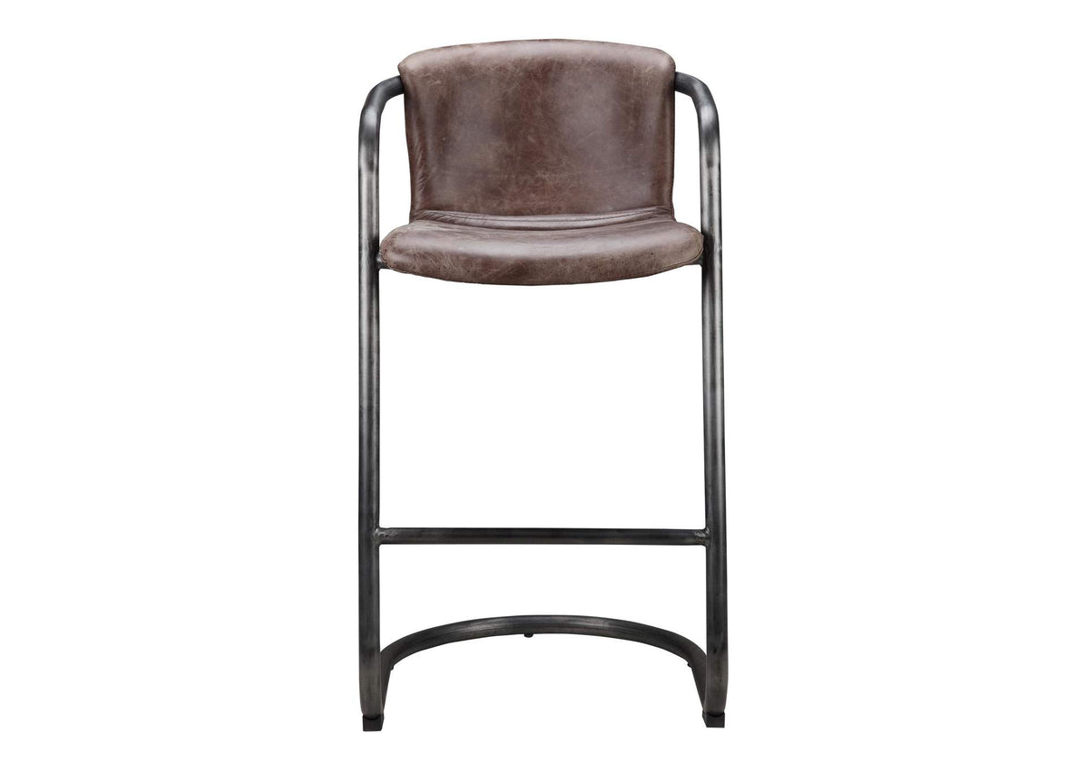 PK-1060-03 Freeman Barstool Grazed Brown Leather - Set Of Two