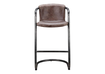 PK-1060-03 Freeman Barstool Grazed Brown Leather - Set Of Two