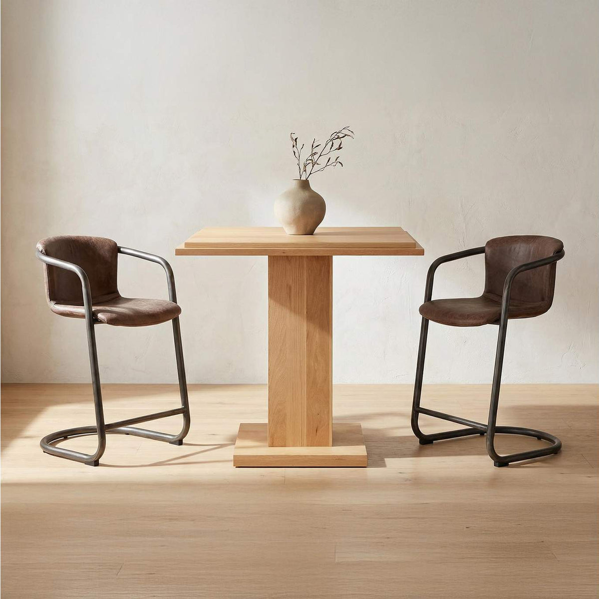 PK-1060-03 Freeman Barstool Grazed Brown Leather - Set Of Two