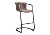 PK-1060-03 Freeman Barstool Grazed Brown Leather - Set Of Two