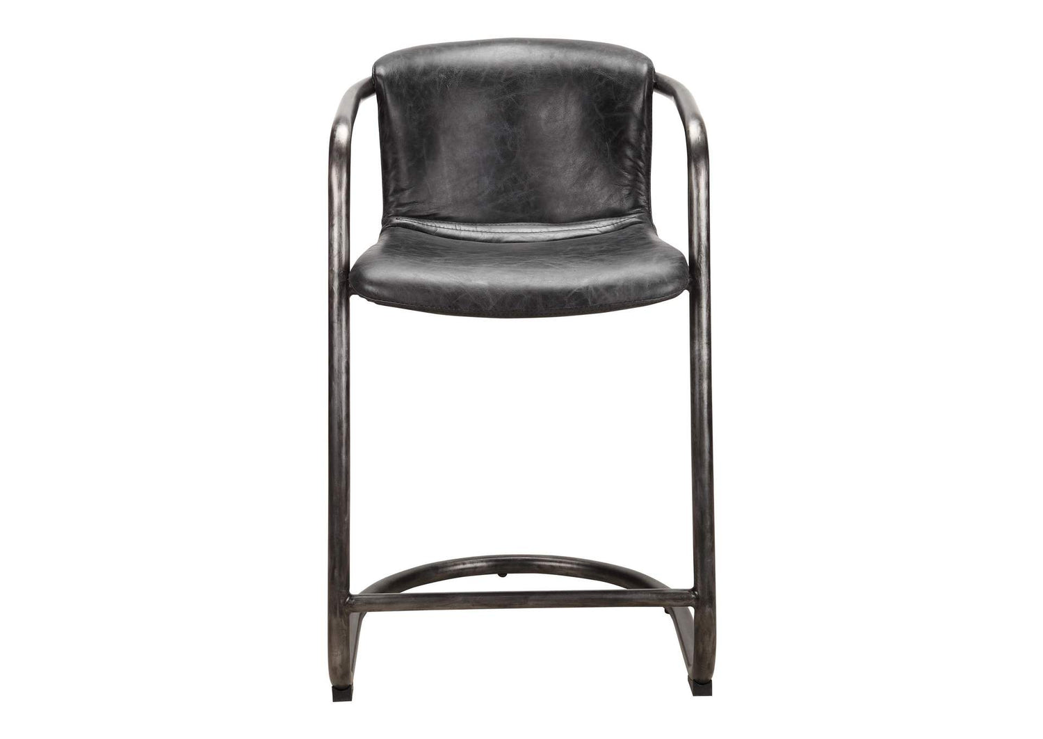 PK-1061-02 Freeman Counter Stool Onyx Black Leather - Set Of Two