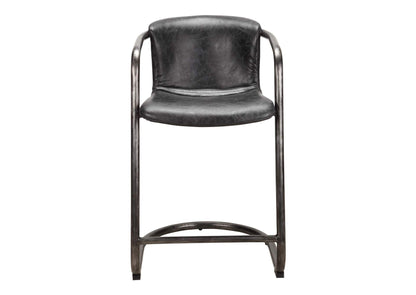 PK-1061-02 Freeman Counter Stool Onyx Black Leather - Set Of Two