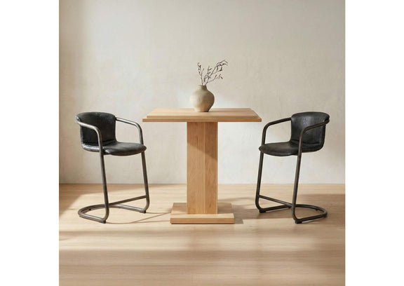 PK-1061-02 Freeman Counter Stool Onyx Black Leather - Set Of Two