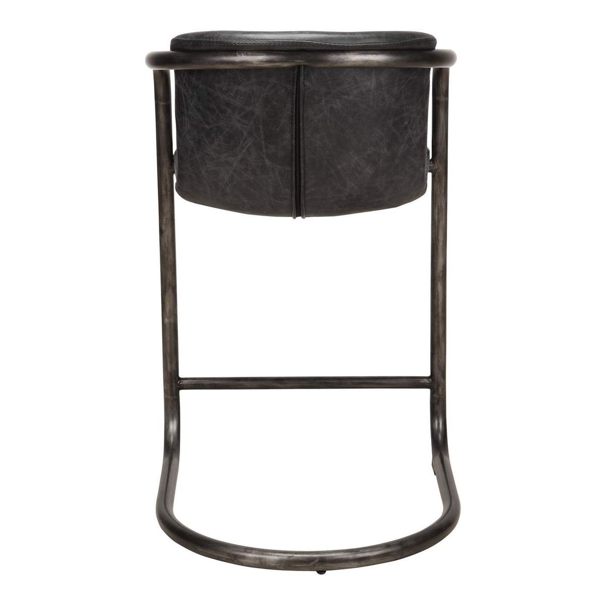 PK-1061-02 Freeman Counter Stool Onyx Black Leather - Set Of Two