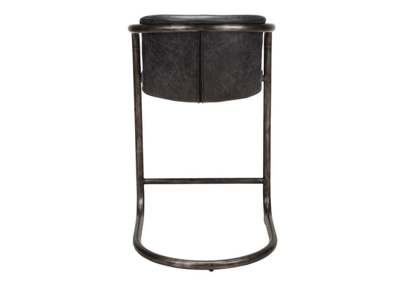PK-1061-02 Freeman Counter Stool Onyx Black Leather - Set Of Two