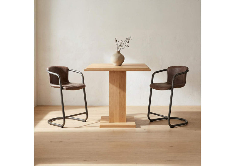 PK-1061-03 Freeman Counter Stool Grazed Brown Leather - Set Of Two