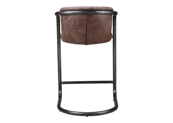 PK-1061-03 Freeman Counter Stool Grazed Brown Leather - Set Of Two